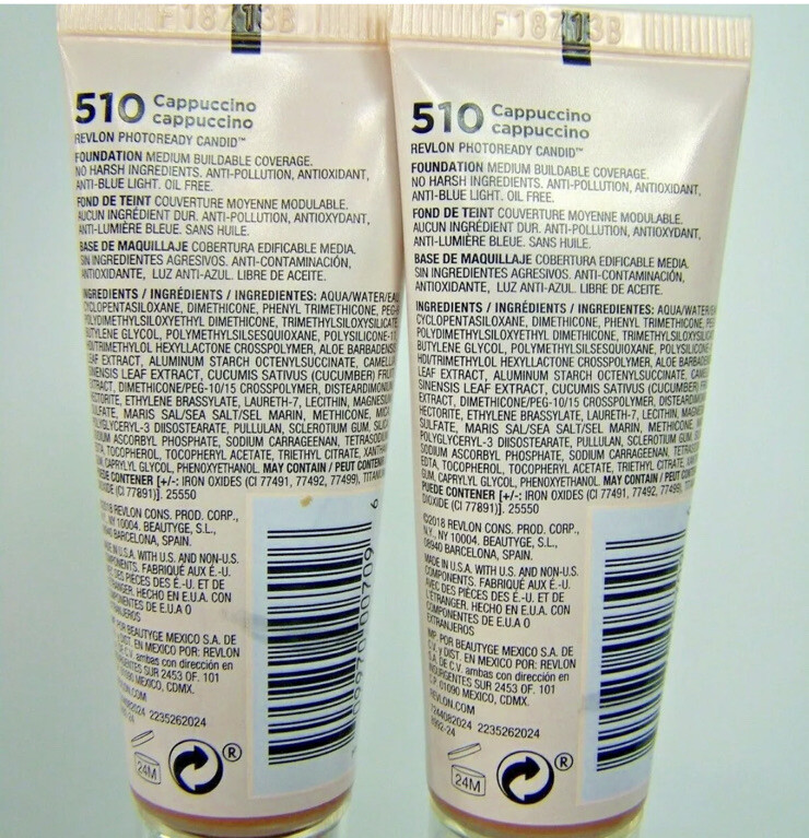 Revlon Photoready Candid Foundation #510 Cappuccino Natural Finish Lot of 2