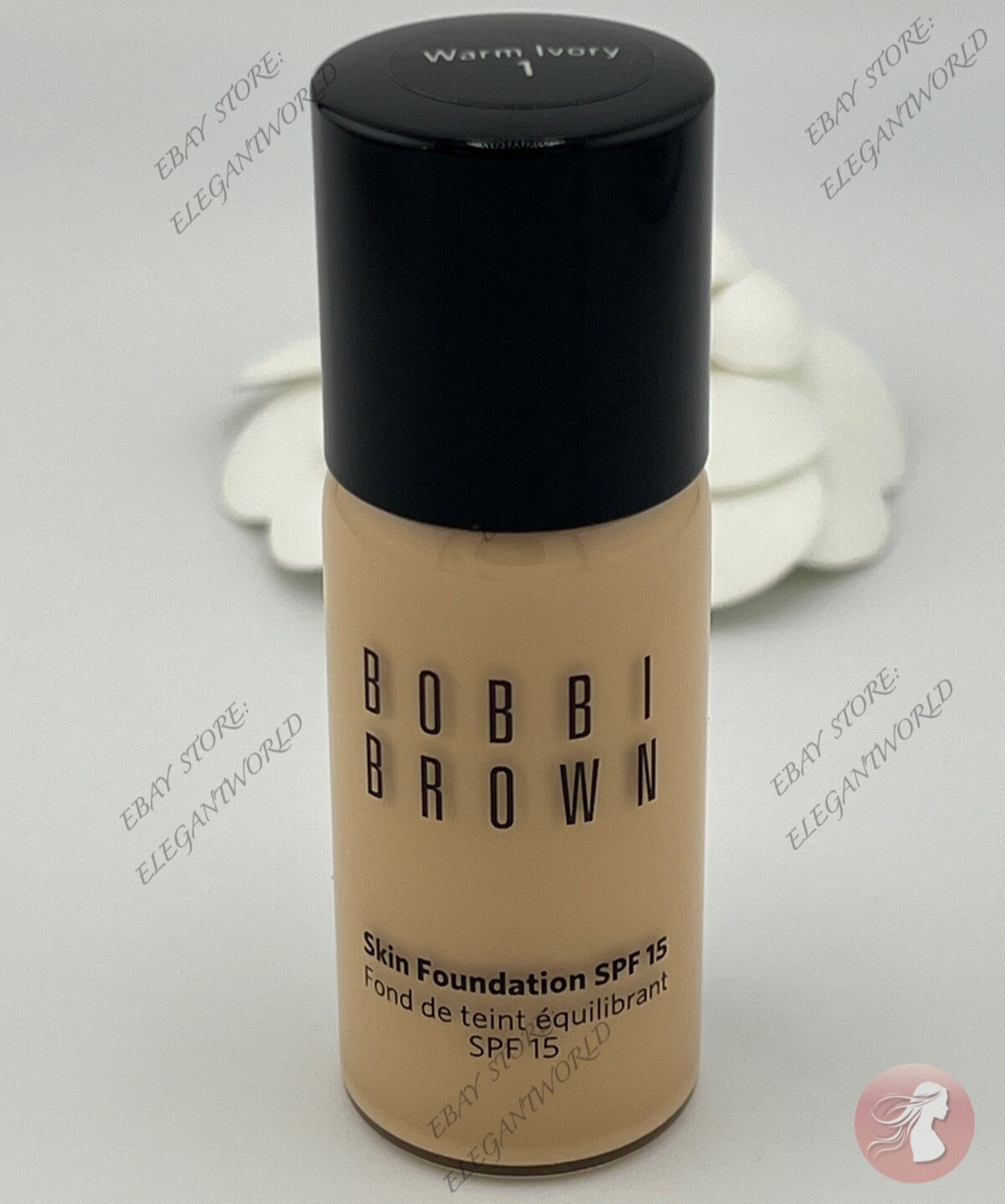 Bobbi Brown Skin Foundation SPF15 WARM IVORY Travel Size 0.5oz/15ml New No Box