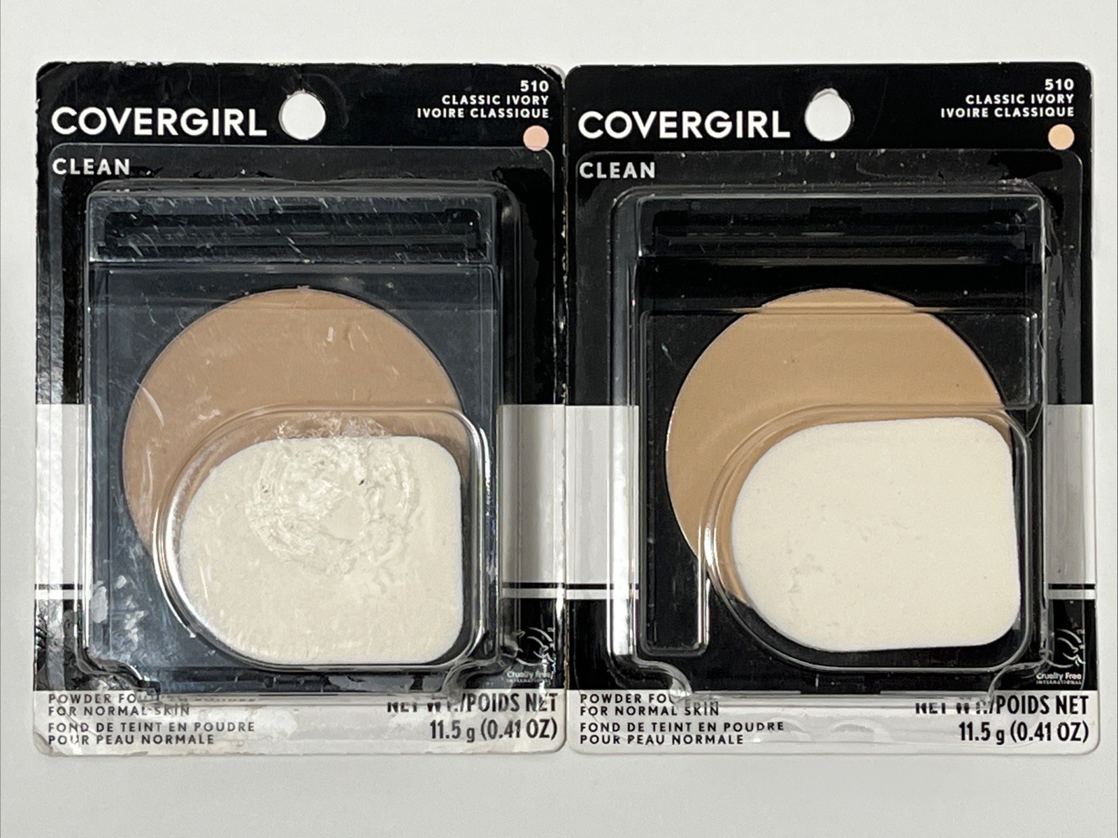 2x CoverGirl Clean Powder Foundation 510 CLASSIC IVORY *Packaging Flaws