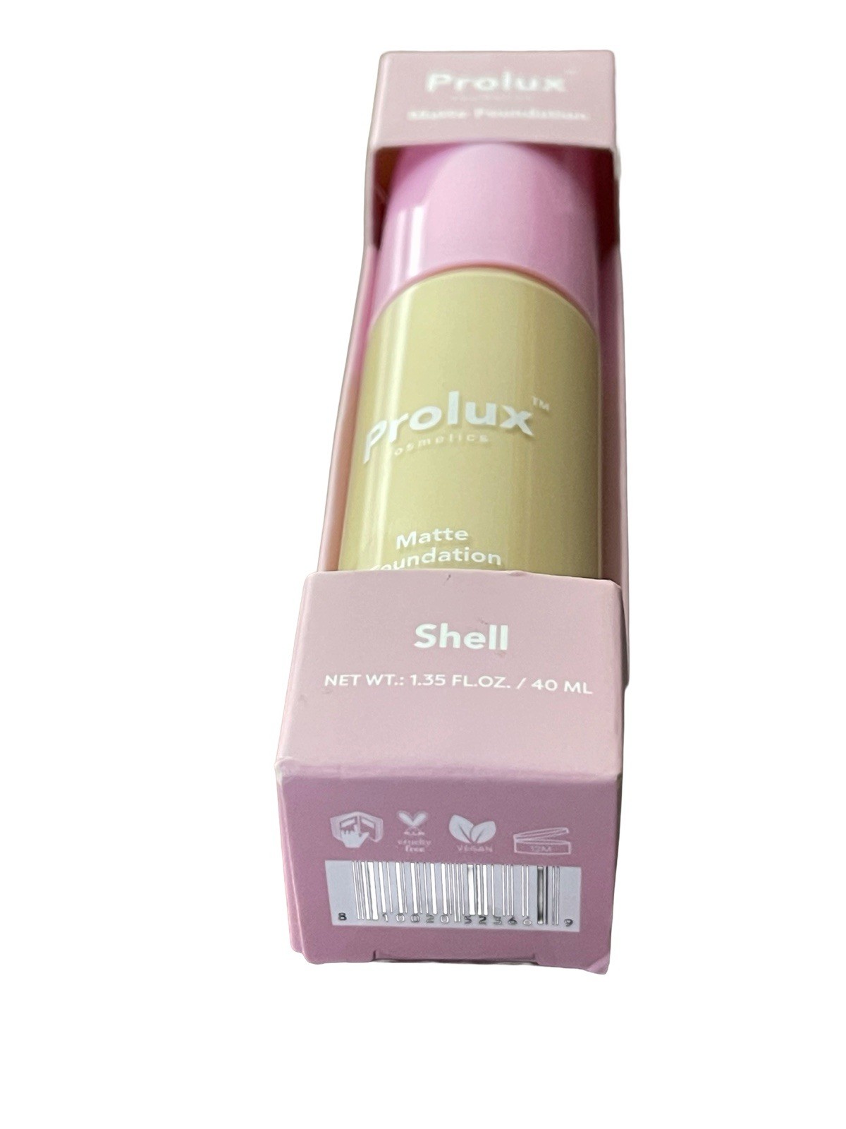 Prolux Matte Foundation Shell 1.35 fl oz 40 ml Long Lasting Vegan Cruelty-Free