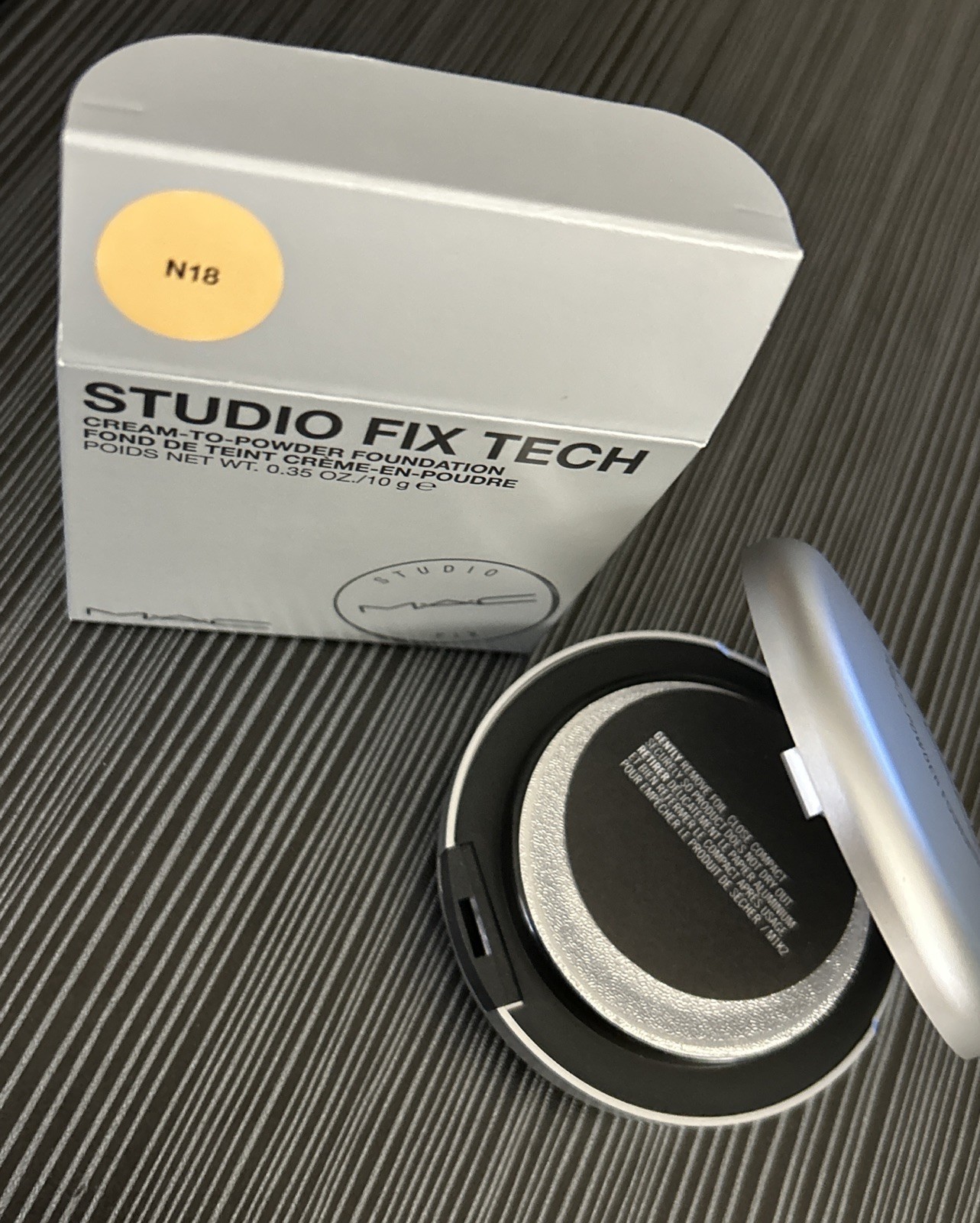 MAC COSMETICS STUDIO FIX TECH CREAM -TO- POWDER FOUNDATION 0.35 OZ/10g N18 BNIB
