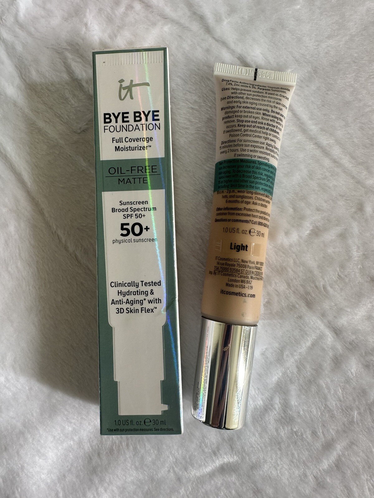 IT Cosmetics Bye Bye Foundation – Full Coverage Moisturizer 50 SPF- Medium Color