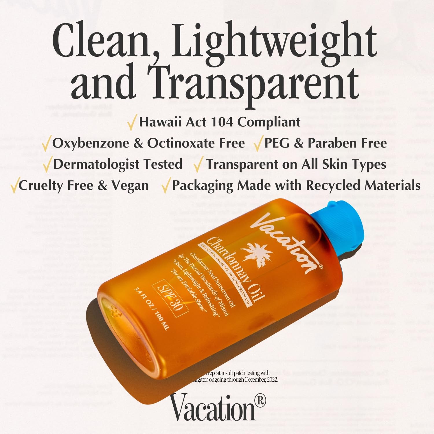 Vacation Chardonnay Oil SPF 30 & Air Freshener Bundle, 3.4 Fl Oz (Pack of 1)