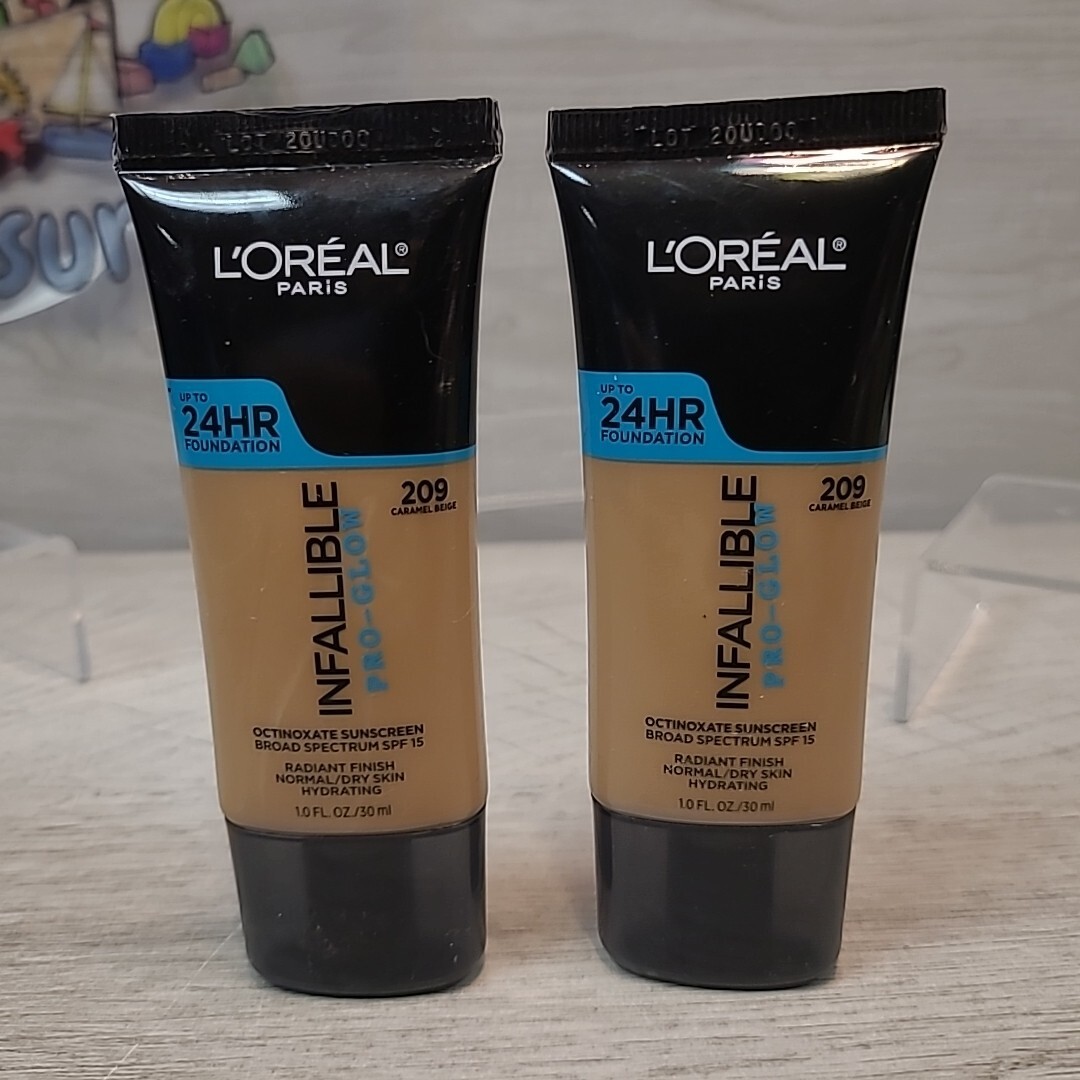 L’OREAL Infallible Pro Glow Radiant Finish Normal Dry Skin Caramel Beige x2 209