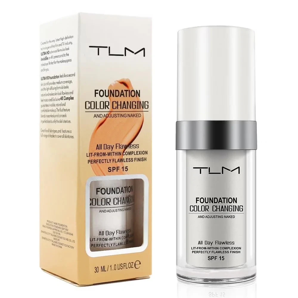 TLM Color Changing Foundation Makeup Base Face Liquid Cover Concealer Flawless