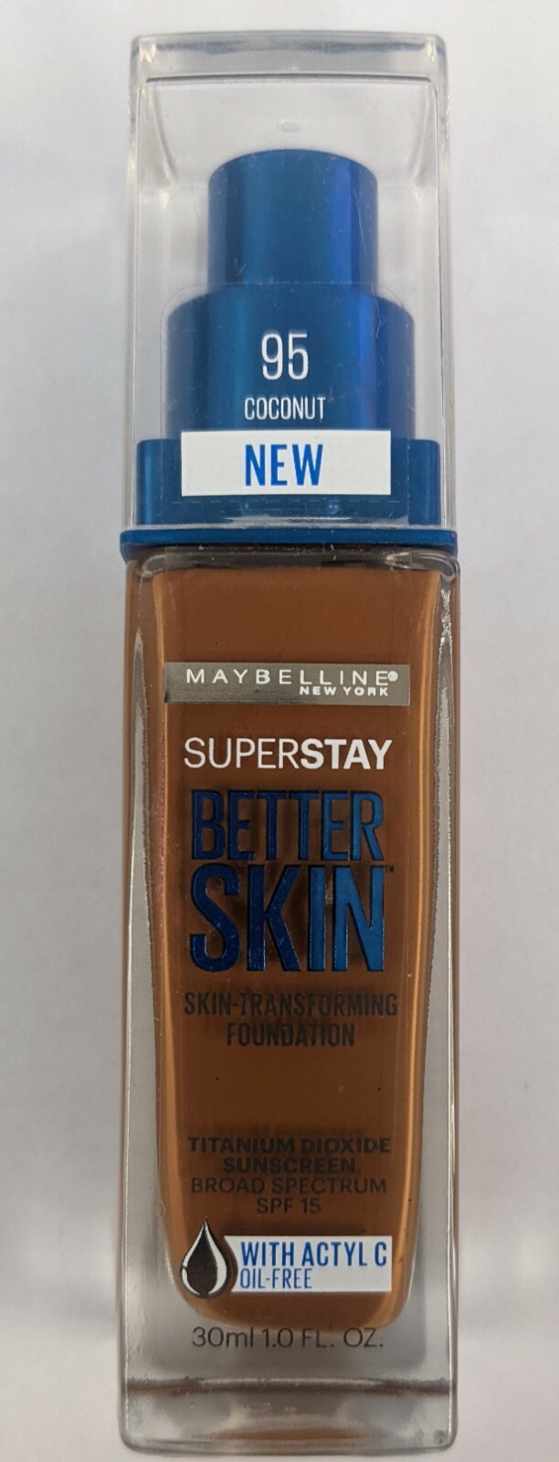 LOT OF 2 MAYBELLINE SUPERSTAY BETTER SKIN FOUNDATION 95 COCONUT 1.0oz EACH