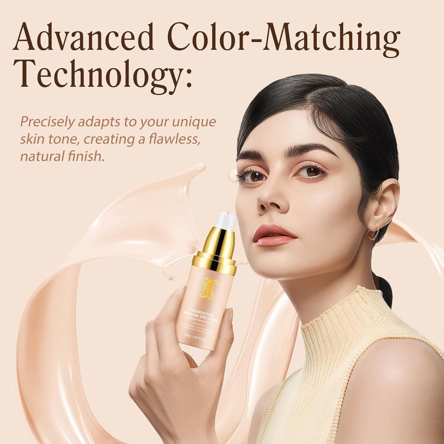 Color Changing Foundation Liquid 4 in 1, Foundation for Older Women, Hydrating L