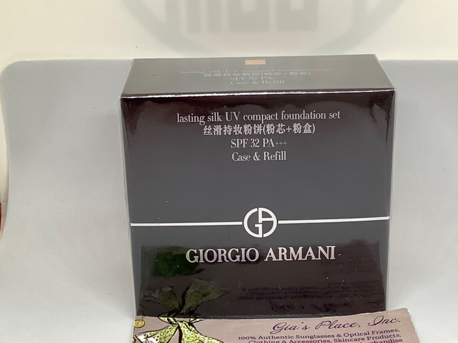 GIORGIO ARMANI LASTING SILK UV COMPACT FOUNDATION SET #3 .31oz CASE+REFILL SPF32
