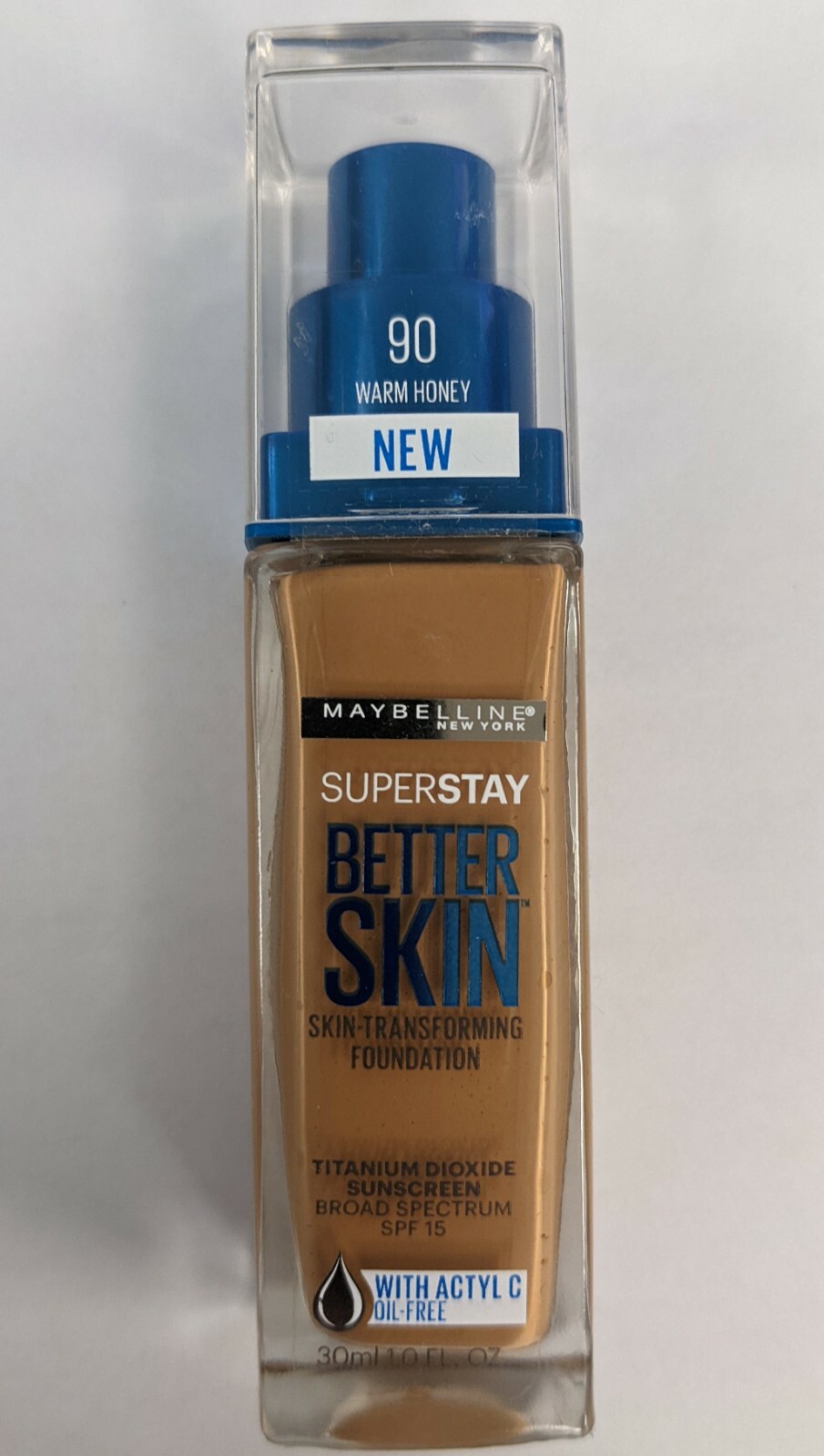 LOT OF 2 MAYBELLINE SUPERSTAY BETTER SKIN FOUNDATION 90 WARM HONEY 1.0oz EACH