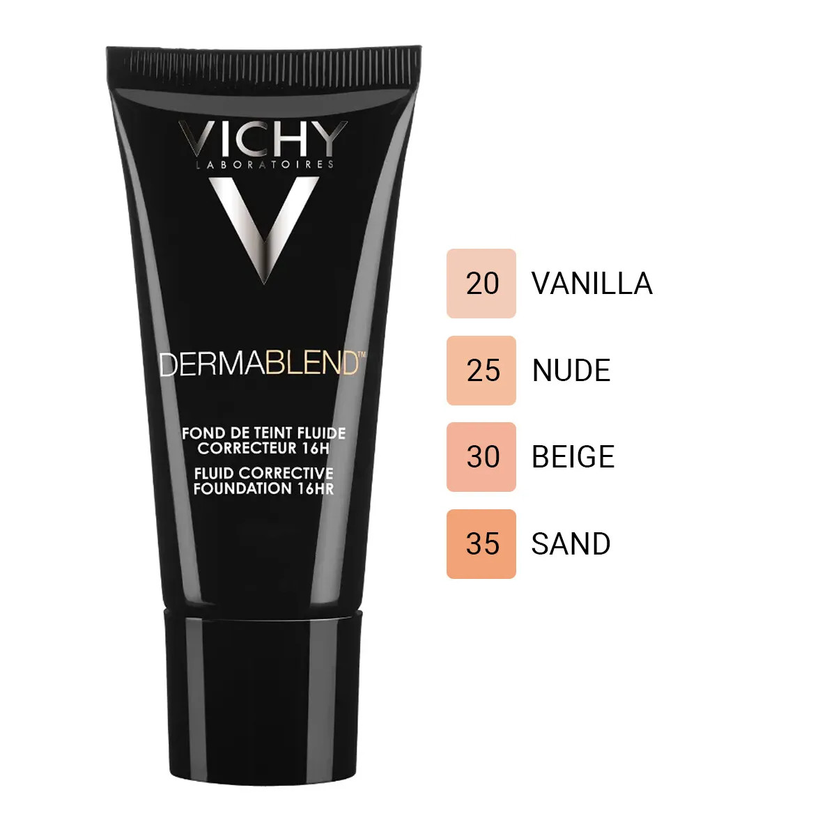 Vichy Dermablend FLUID Foundation SPF35 30ml *Choose* 05,15,20,25,30,35,45,55