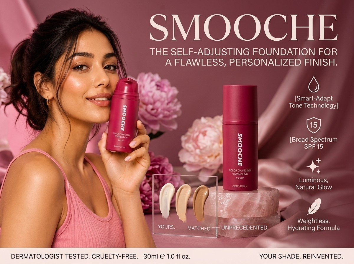 Smooche Color Changing Foundation SPF15 Makeup 30ml Natural Finish Unisex