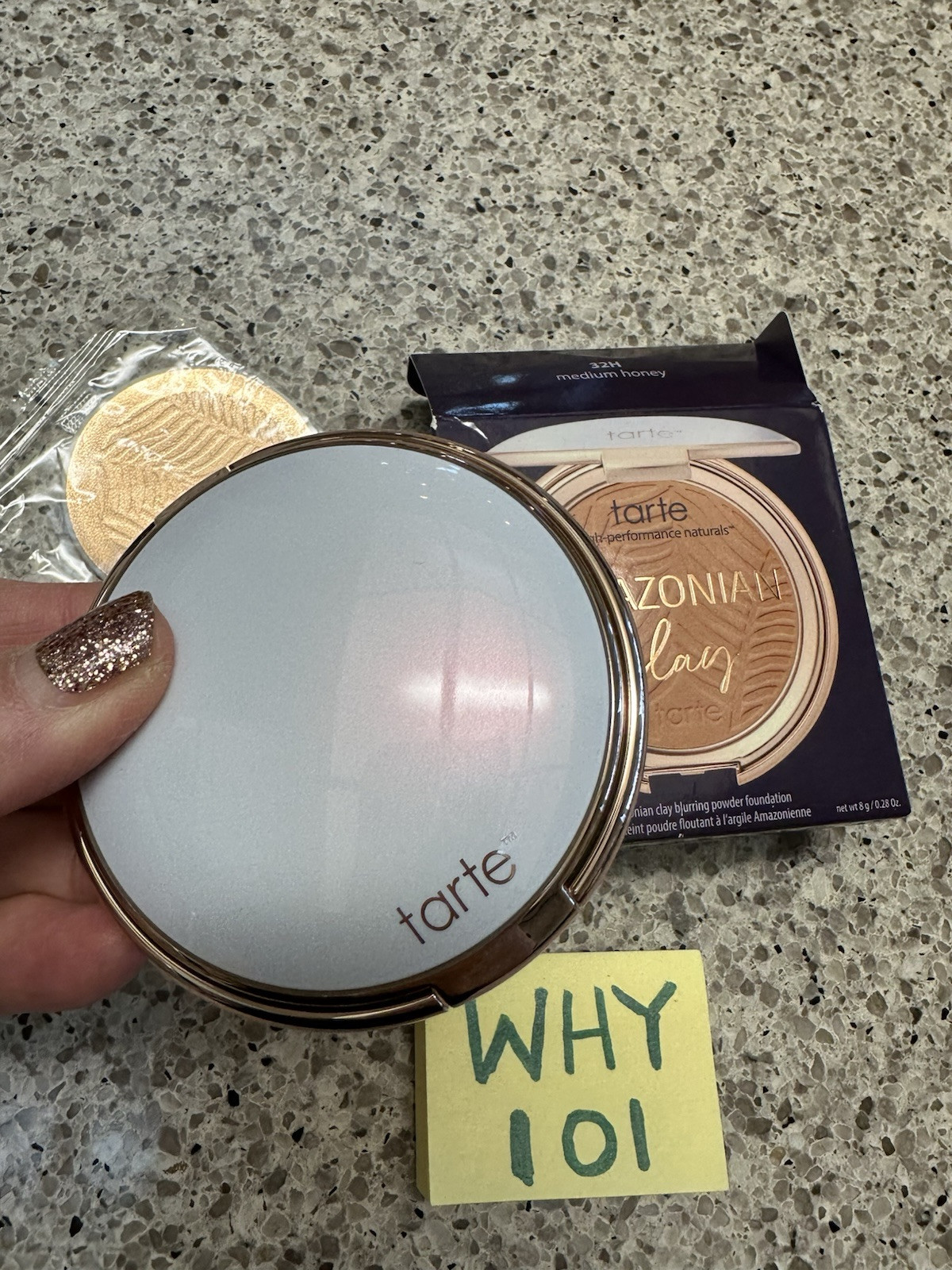 Tarte Amazonian Clay Blurring Powder Foundation 32H MED HONEY .28oz/8g FULL SZ
