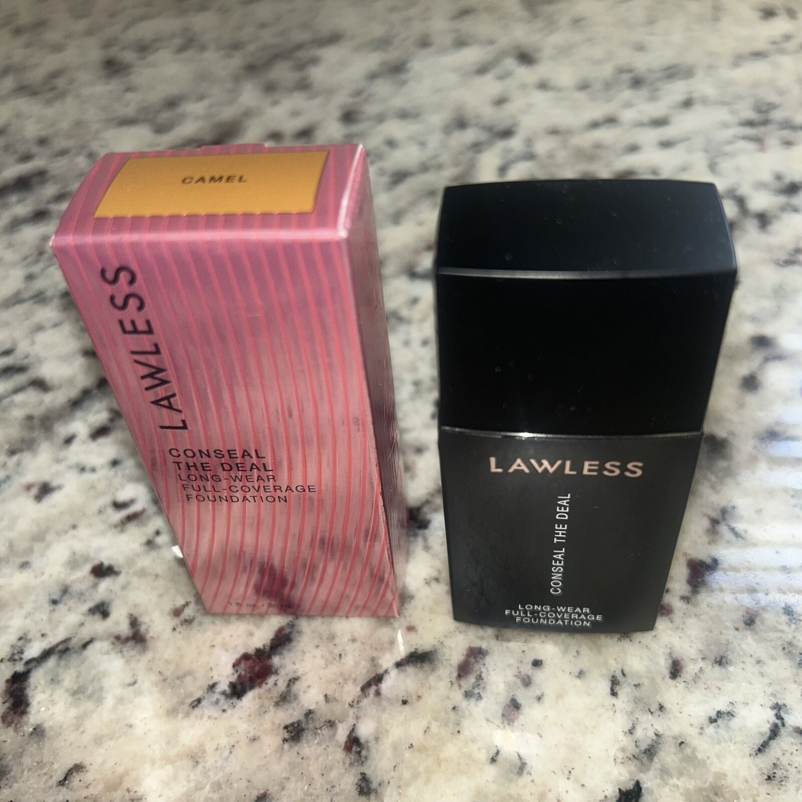 NIB New LAWLESS CONSEAL THE DEAL Long Wear FULL COVERAGE Foundation Liquid CAMEL