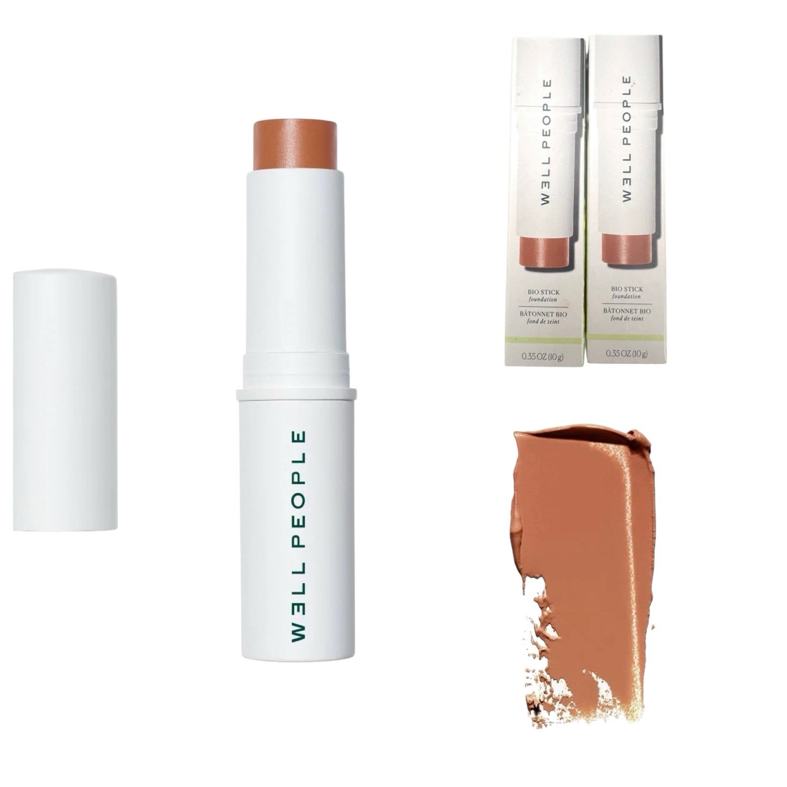 NIB~ Well People Bio Stick 7N Foundation Stick x2 LOT Satin Concealer Bronzer #8