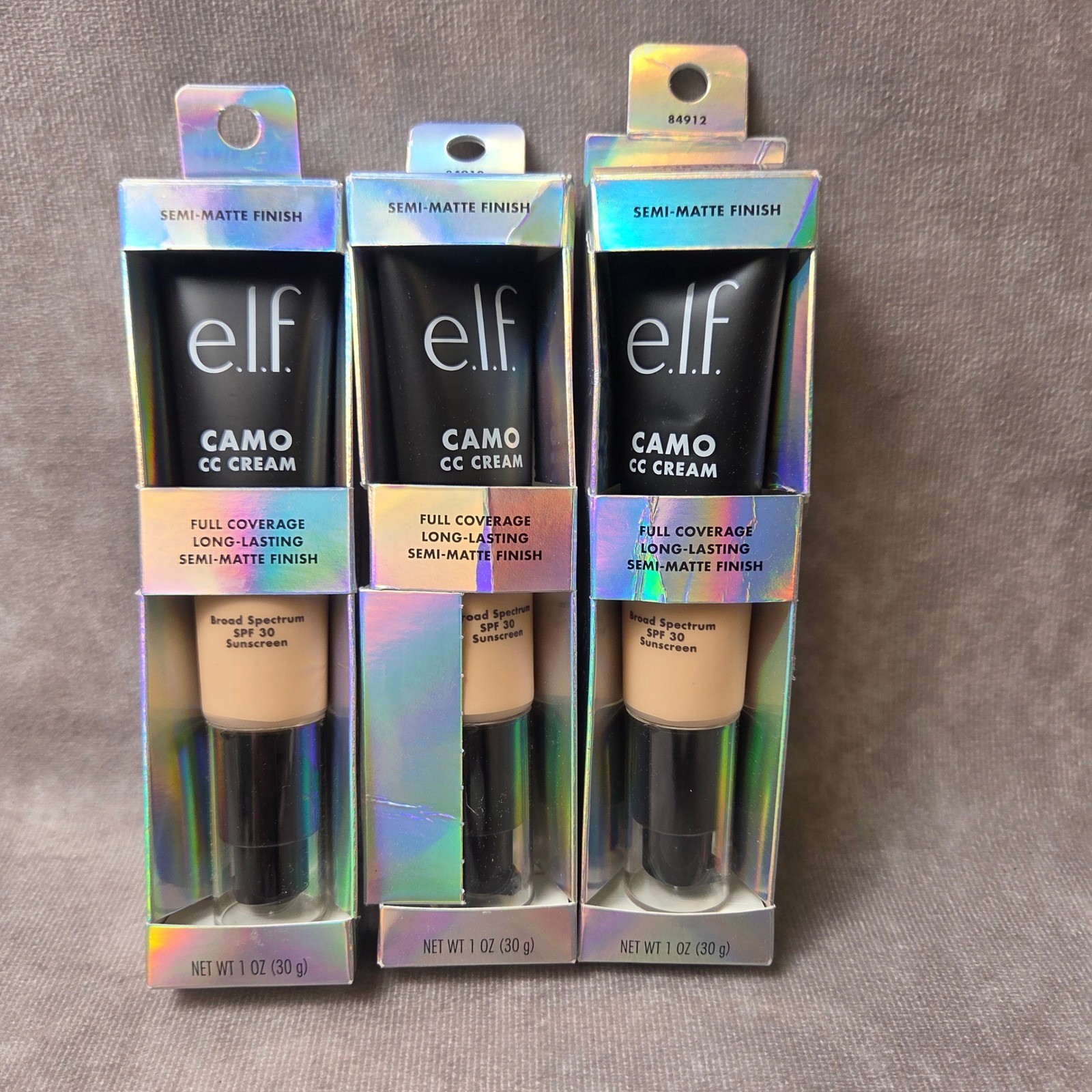 Lot of 3 ELF Camo CC Cream Fair 150 C Full Coverage SPF 30 Foundation 1oz 84912