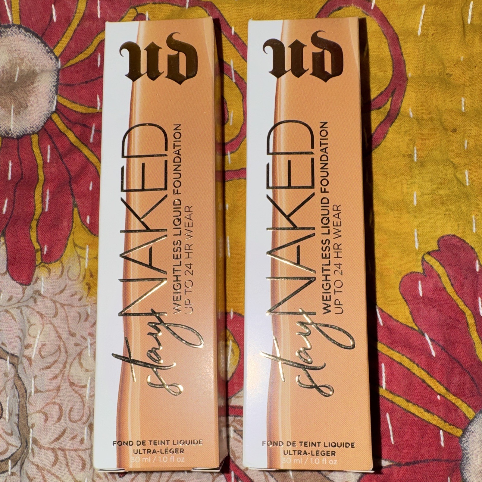 Urban Decay Stay Naked Liquid Foundation Shade 40CP Light/Medium LOT OF 2