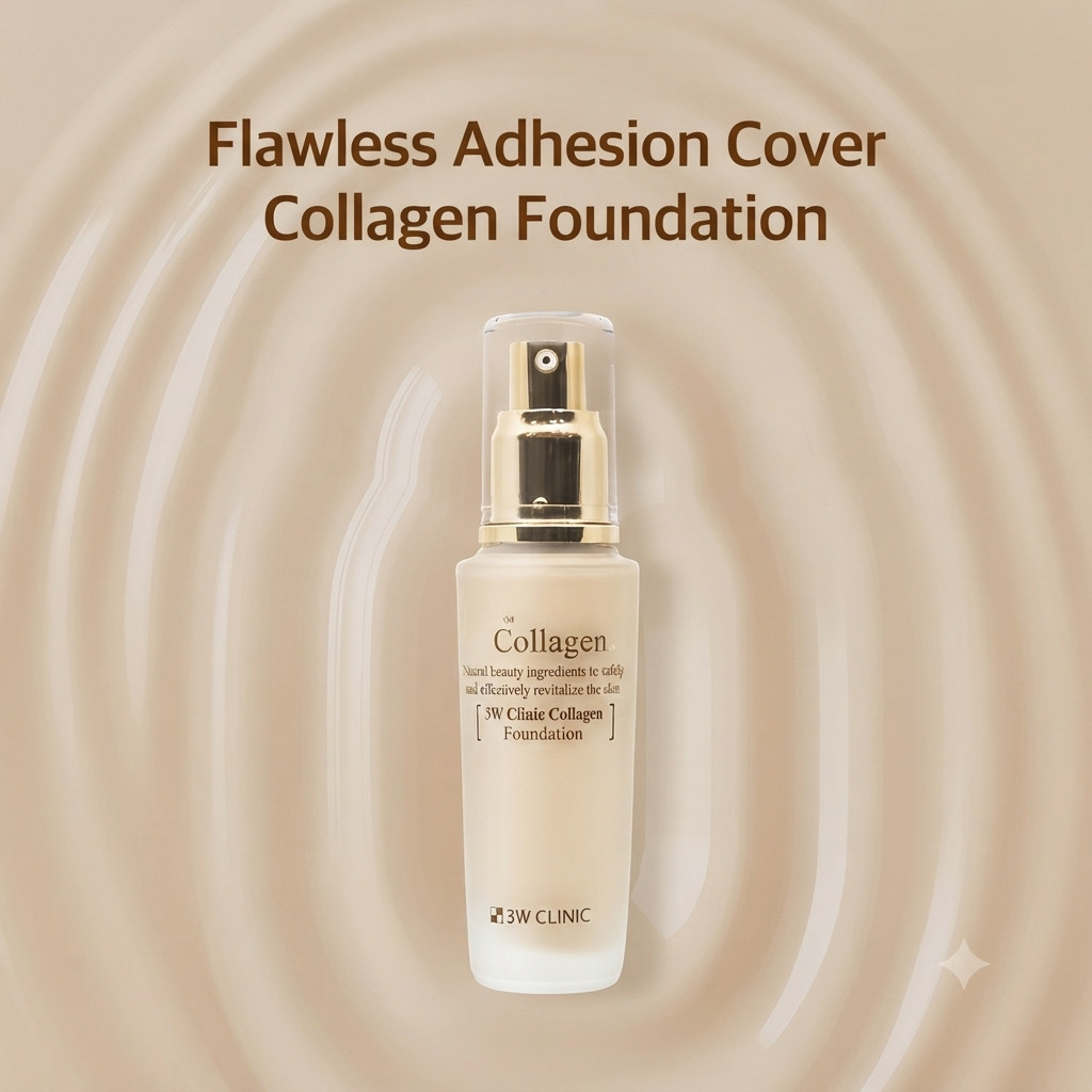 3W CLINIC Collagen Foundation 50ml Perfect Cover BB Cream K-Beauty