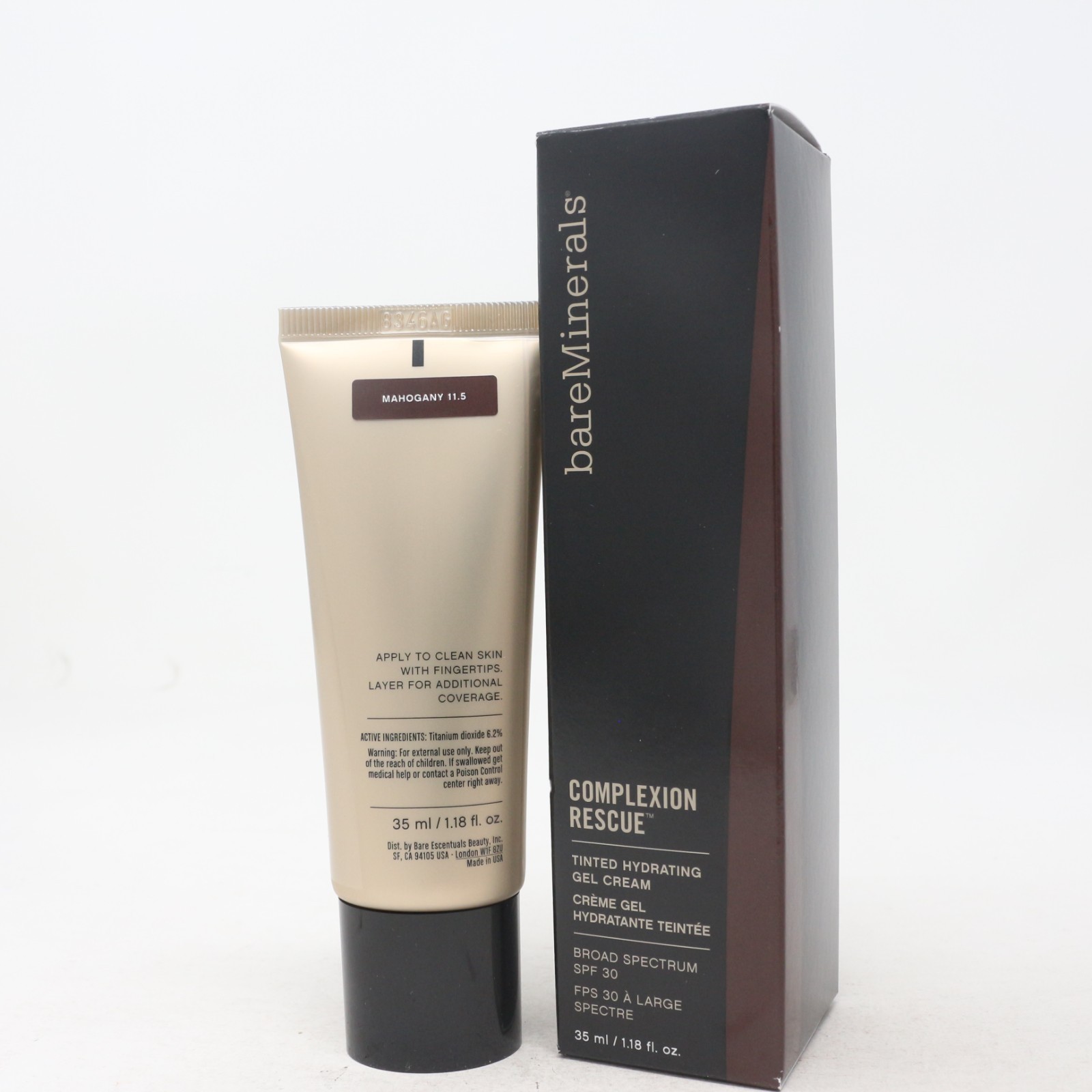 Bareminerals Complexion Rescue Tinted Hydrating Gel Cream 1.18oz ~ Mahogany 11.5