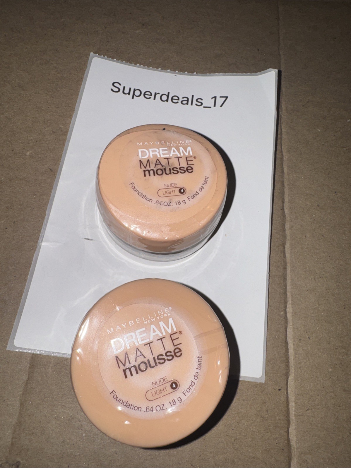 2x Maybelline New York Dream Matte Mousse foundation Shade”Nude Light 4″