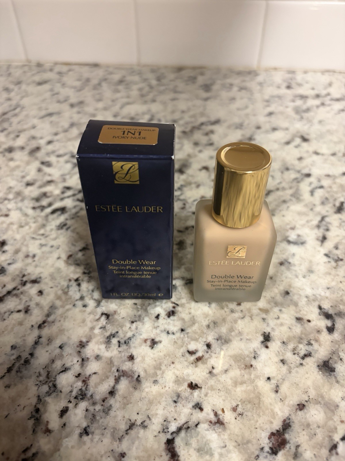 NIB New ESTEE LAUDER Foundation DOUBLE WEAR 1N1 IVORY NUDE Full Size 1 fl oz