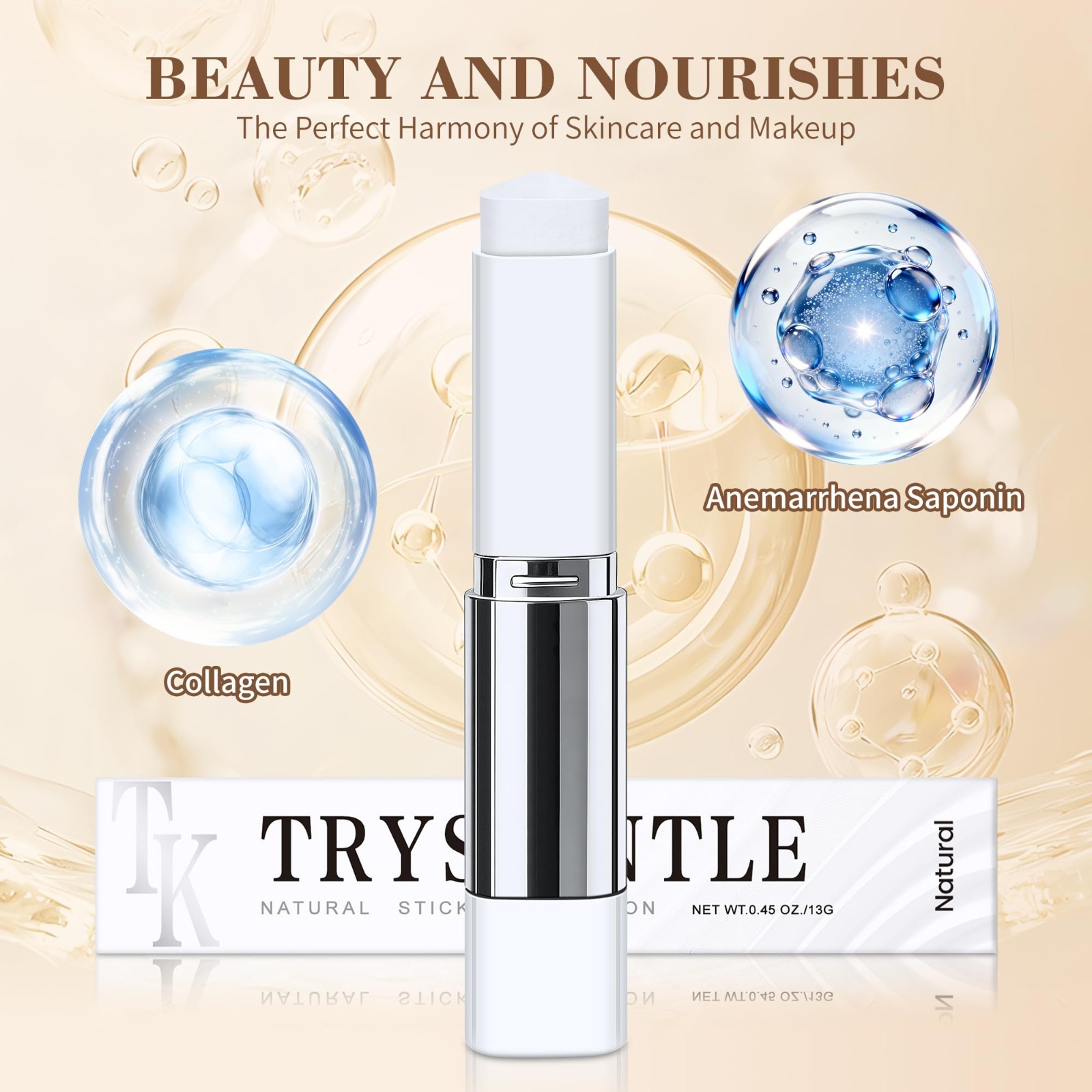 Color Changing Foundation Stick with Brush – 2 in 1 Hydrating Makeup for All Ski