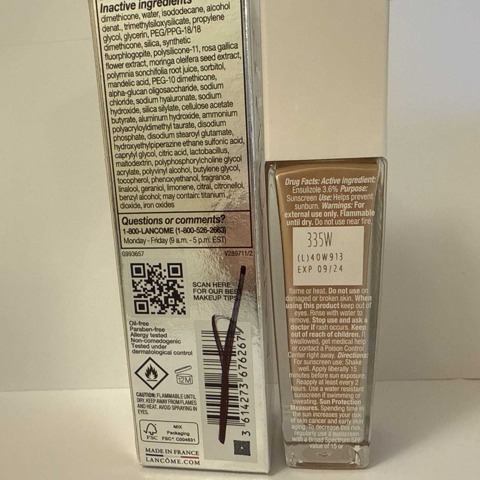 New Lancome Teint Idole Ultra Wear Care Glow Liquid Foundation 335W 1 oz spf 27