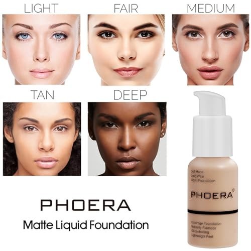 Full Coverage Foundation for Mature Skin, Matte Finish, Flawless Complexion, Med