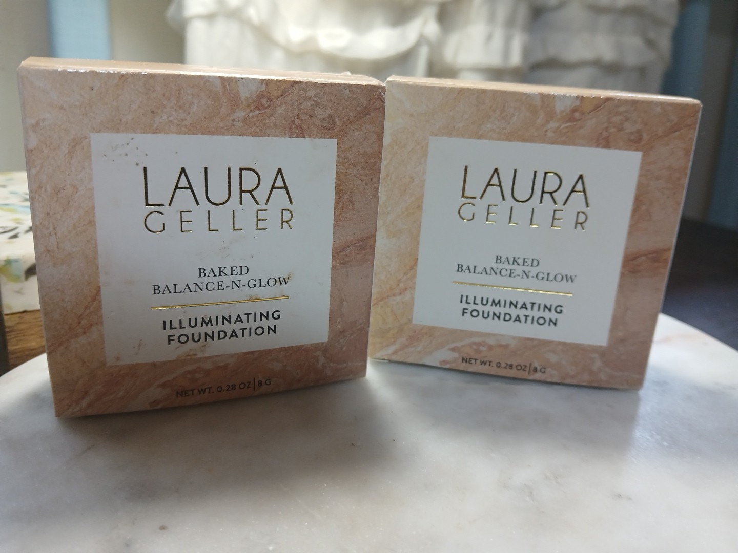 2x Laura Geller Baked Balance N Glow Illuminating Foundation Light 0.28 oz