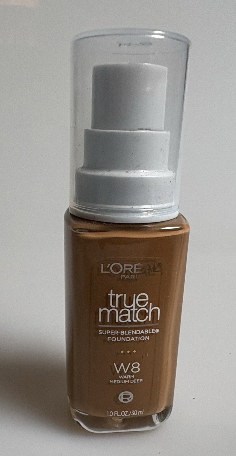 L’OREAL TRUE MATCH SUPER BLENDABLE FOUNDATION W8 WARM MEDIUM DEEP 1 fl oz