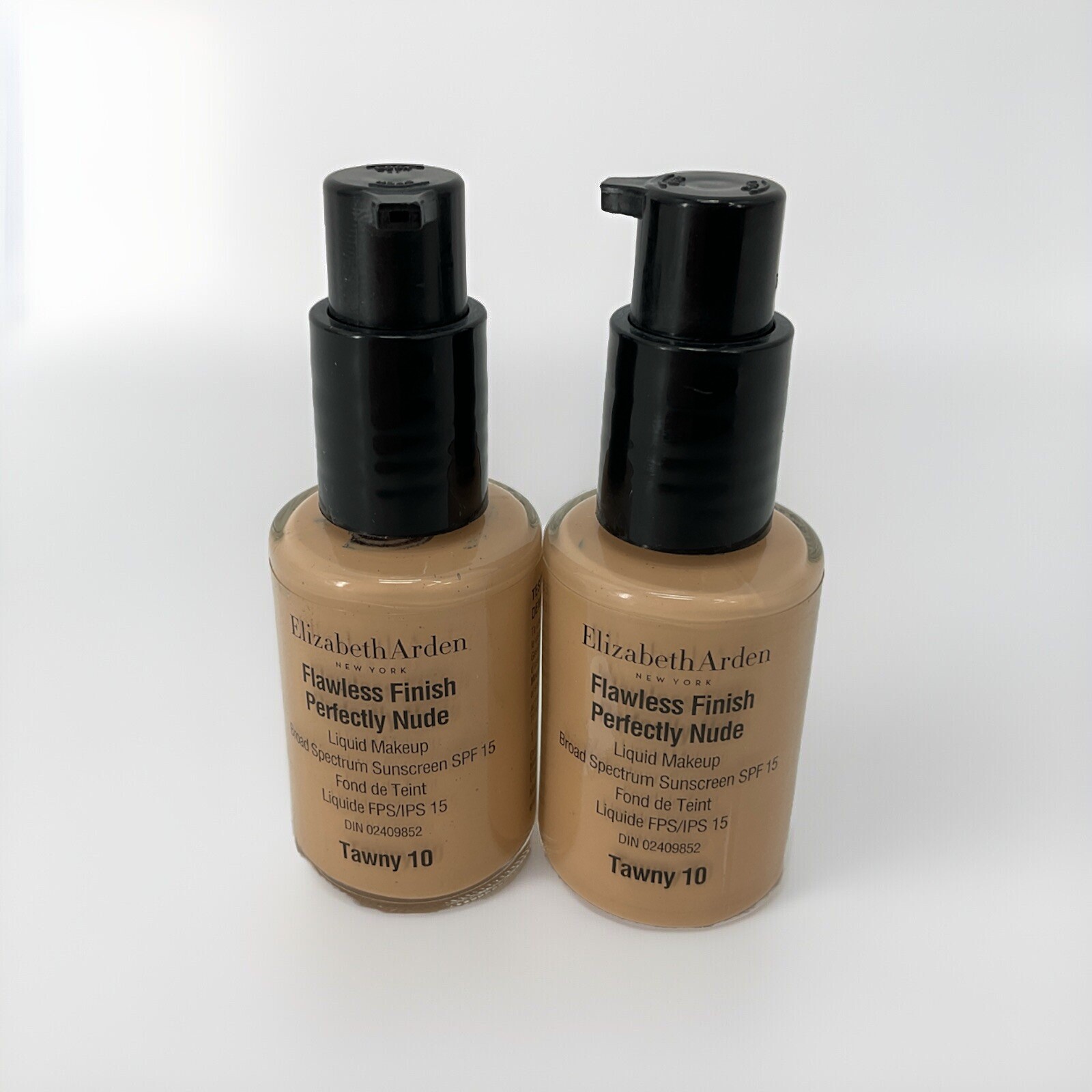 2 PACK Elizabeth Arden Flawless Finish Perfectly Nude Makeup SPF15 Tawny 10 NWOB