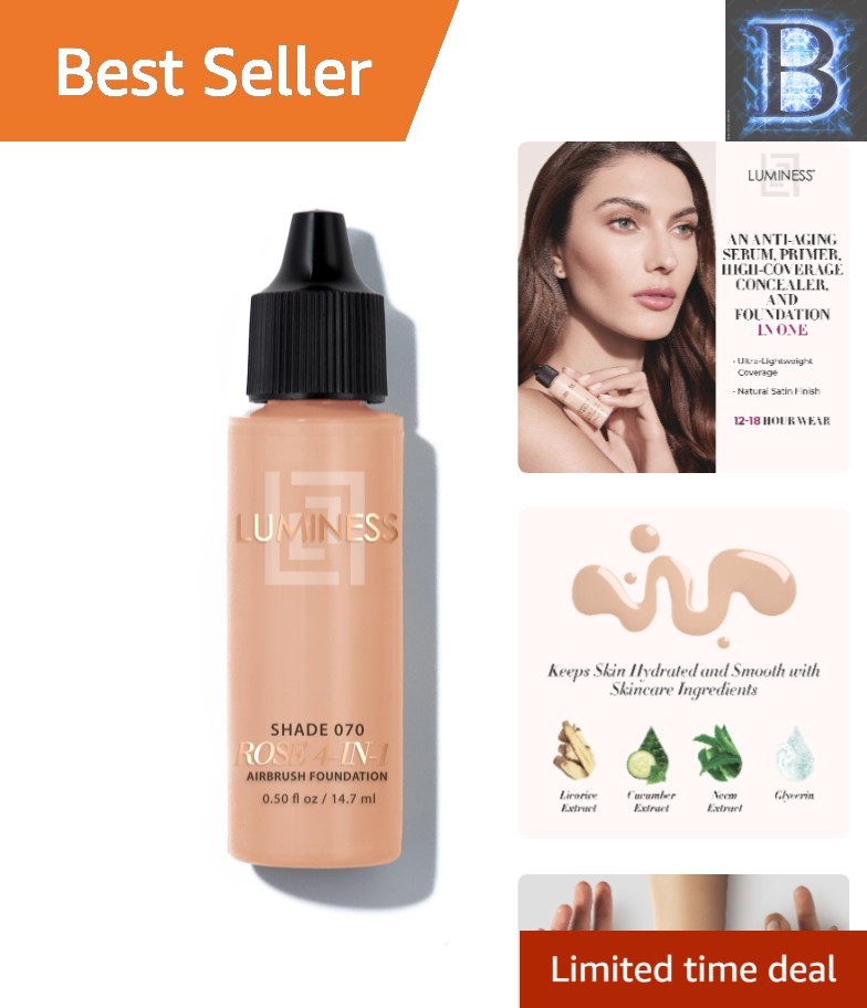 Age-Defying 4-in-1 Airbrush Foundation with Rose Water – 0.5 oz Beauty Serum