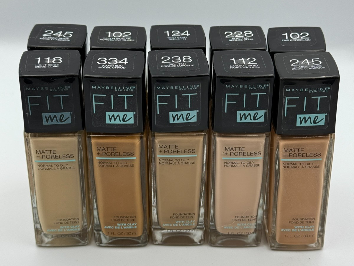 LOT OF 10PCS Maybelline Fit Me Foundation Assorted Makeup SHADE VARIETY Lot