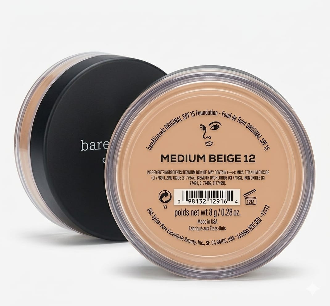 bareMinerals Original Foundation Medium Beige 12 SPF15 8g Loose Powder New