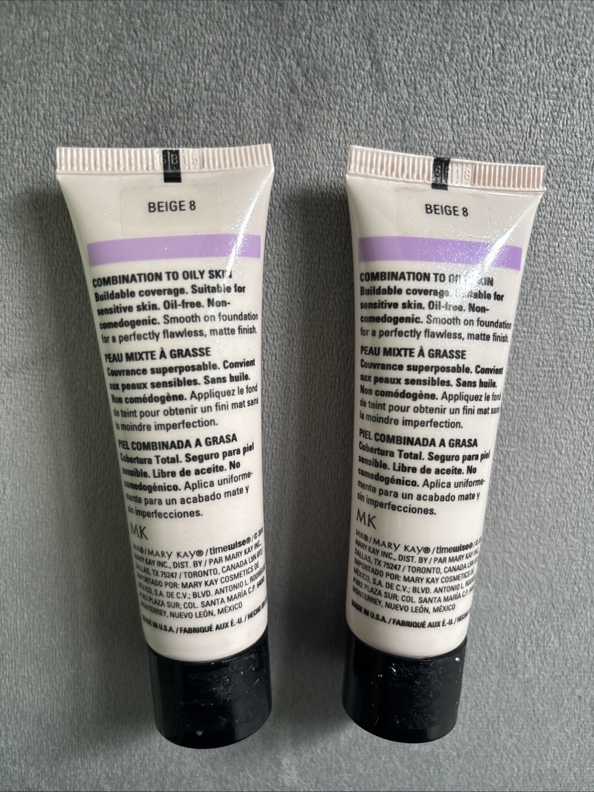 Mary Kay TimeWise Matte Wear Liquid Foundation – Beige 8 – Set of 2 No Box Oily