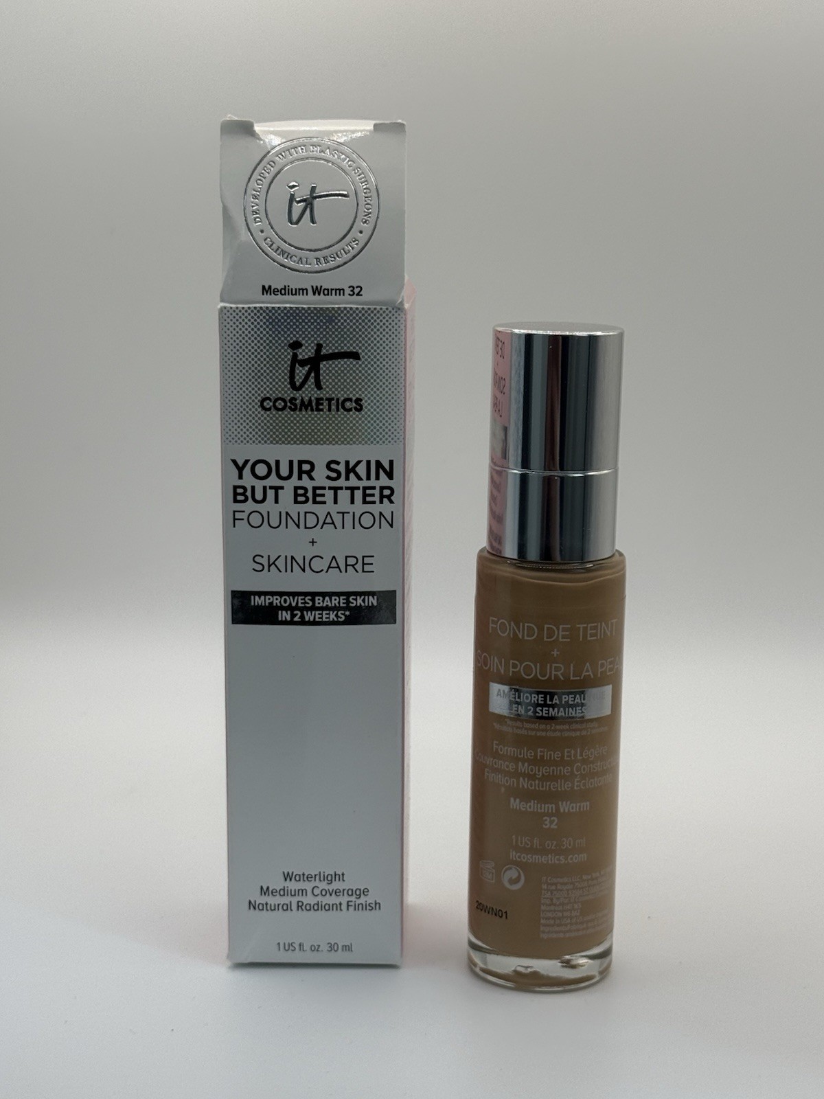 IT Cosmetics Your Skin But Better Foundation + Skincare Shade MEDIUM WARM 32