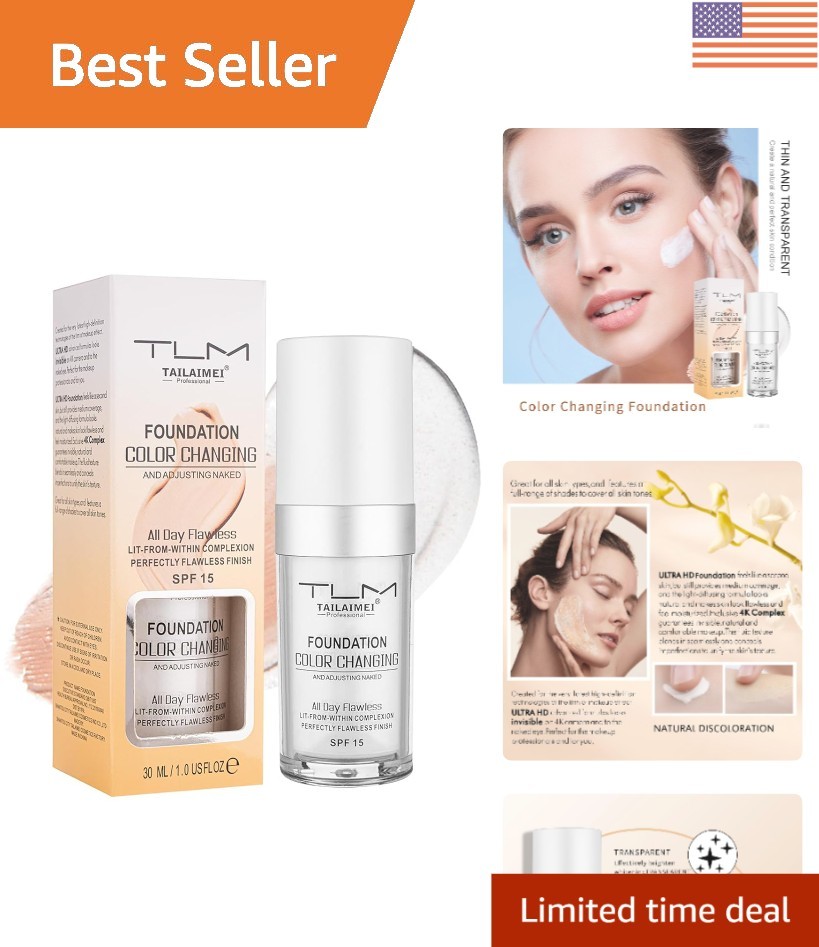 Color Changing Foundation for Color Correction, Even Skin Tone and Coverage o…