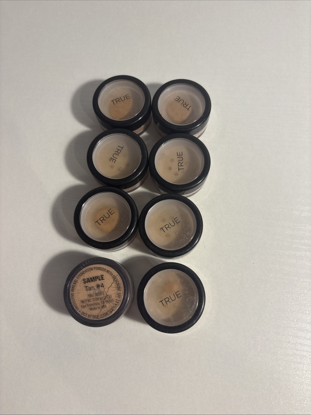 8-True Cosmetics Protective Mineral Foundation Powder Tan 4- 1.7g/0.06oz.