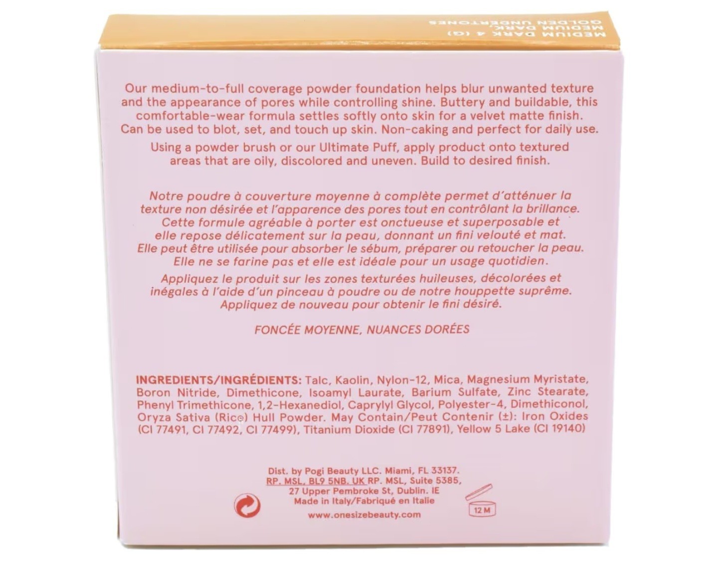 ONE/SIZE Turn Up The Base Versatile Powder Foundation LIGHT 4G GOLDEN UNDERTONES