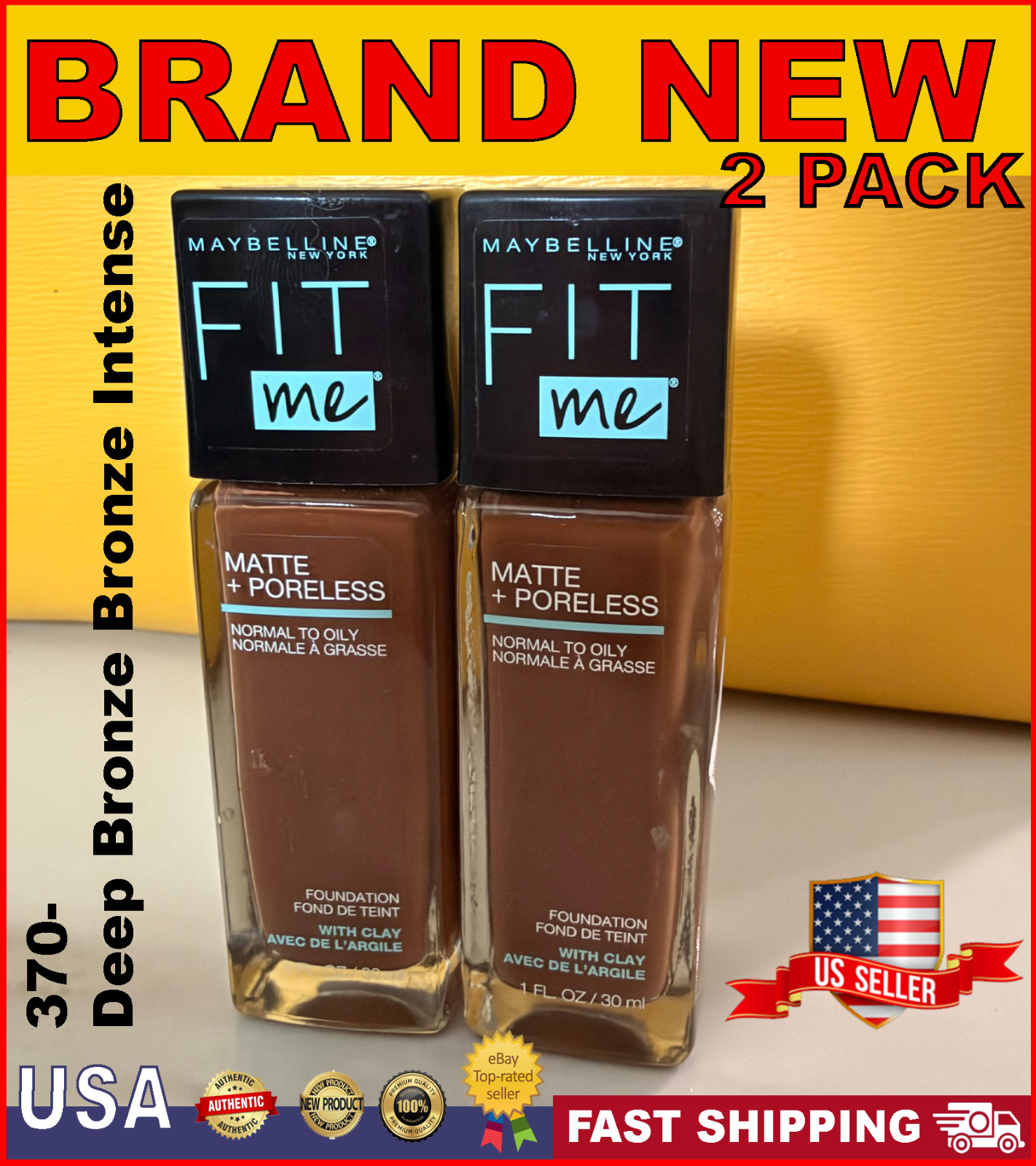 Maybelline Fit Me Matte + Poreless Foundation with clay | Normal to Oily| 370