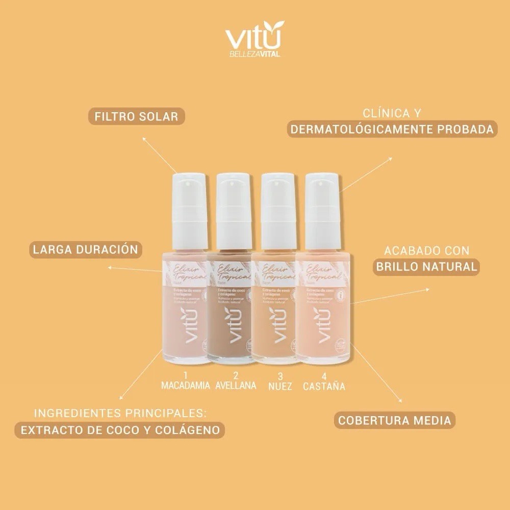 Vitu Elixir Tropical Foundation SPF Coconut & Collagen Glow ✨