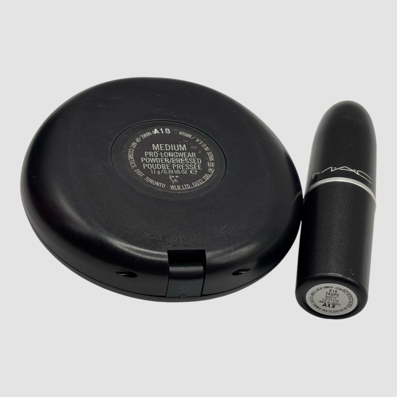 MAC Pro Longwear Powder Pressed Foundation MEDIUM 0.39oz and MAC Matte Lipstick
