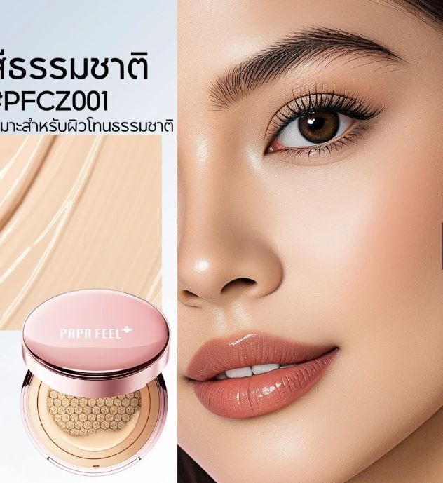 2x PAPA FEEL Cushion Foundation Nourishing Glowingfor Acne-Prone Skin SPF35 PA++