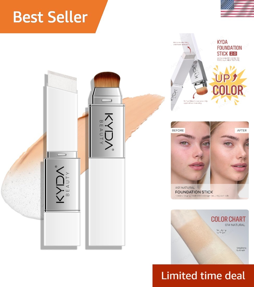 Hydrating Cream Foundation Stick with Brush – Perfect Base Makeup for All Adults