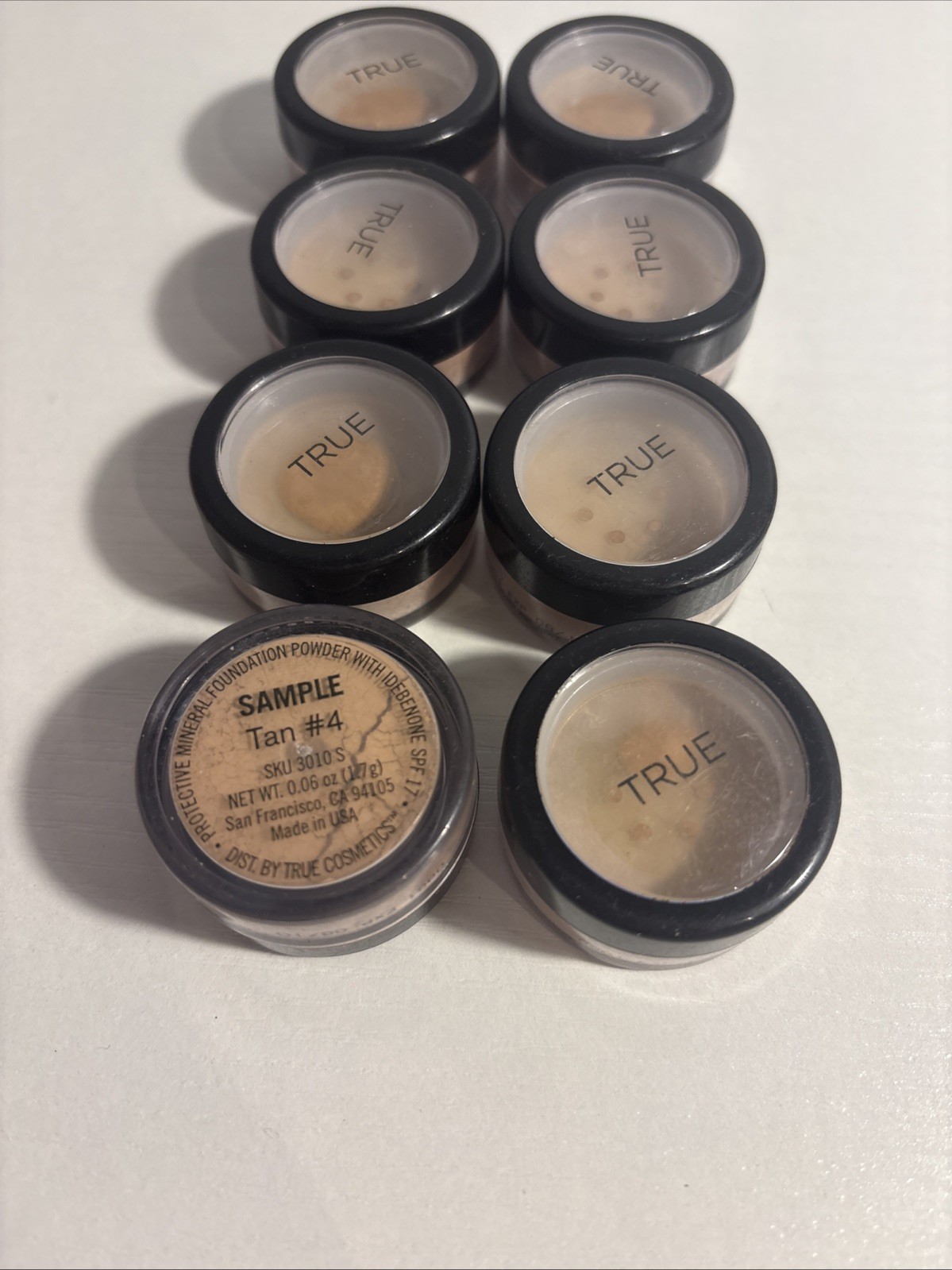 8-True Cosmetics Protective Mineral Foundation Powder Tan 4- 1.7g/0.06oz.