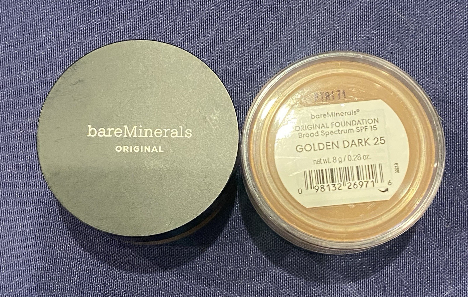 2X 8g .28 oz = 16g .56oz BareMinerals Original Foundation SPF 15 GOLDEN DARK 25