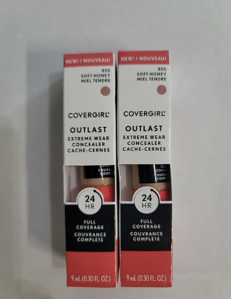 (2 X) Covergirl Outlast Extreme Wear Full Coverage Concealer #855 Soft Honey