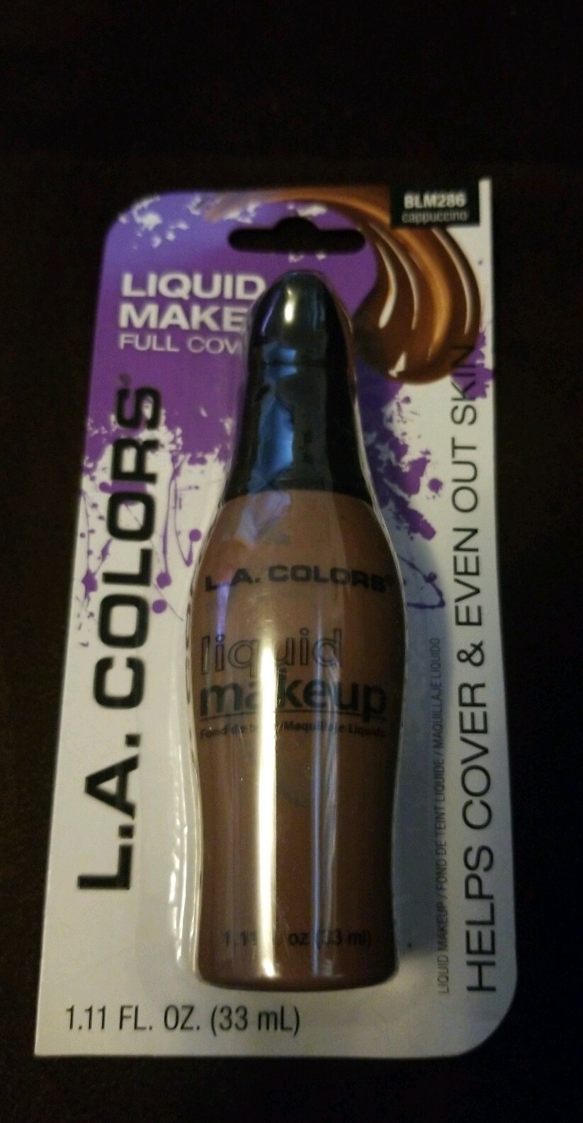 L.A Colors Pump Liquid Makeup Foundation BLM286 Cappuccino 1.11 Oz Full Coverage