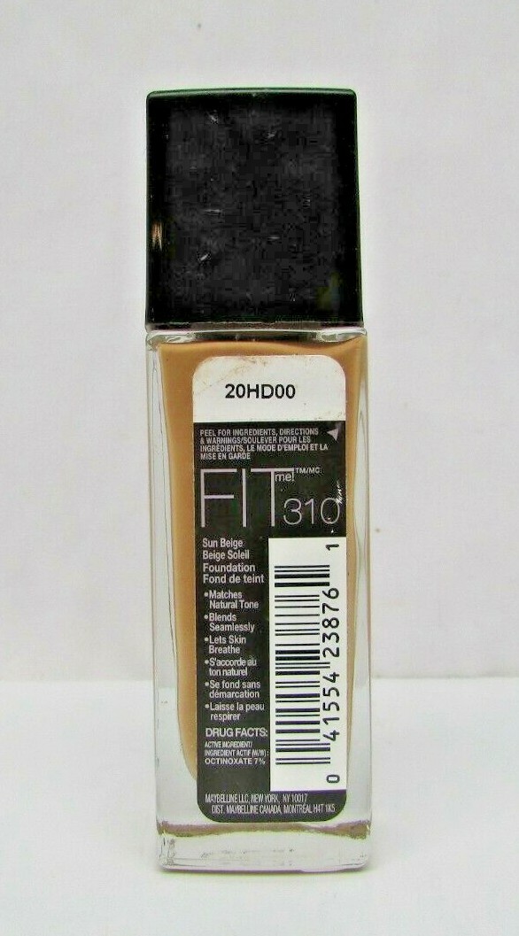 Maybelline Fit Me! Foundation Shade 310 Octinoxate Sunscreen SPF 18 1 fl oz NEW