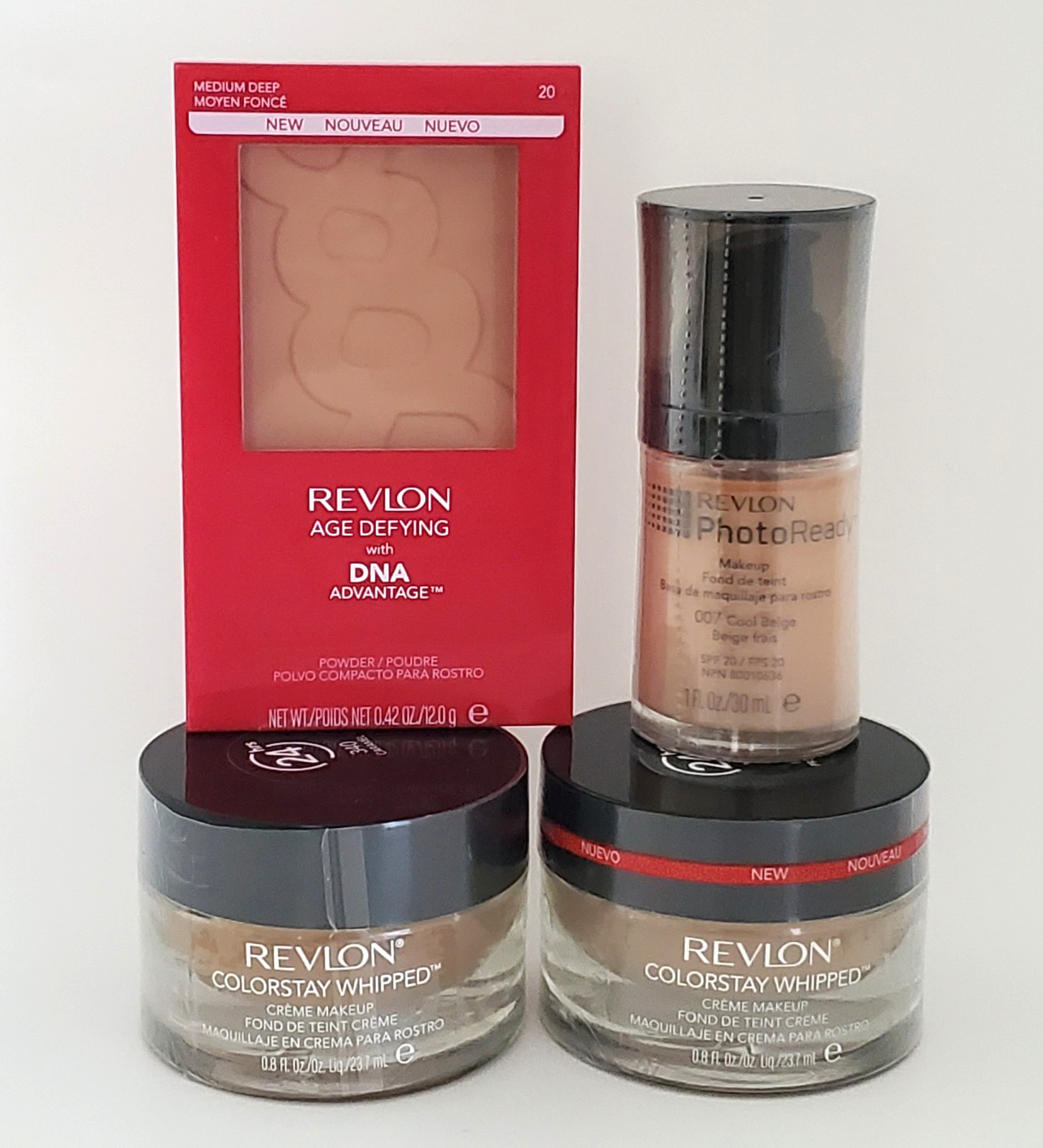 (4) REVLON WHIPPED CREME 400 EARLY TAN / 340 CARMEL ASSORTED MAKEUP NEW RETIRED