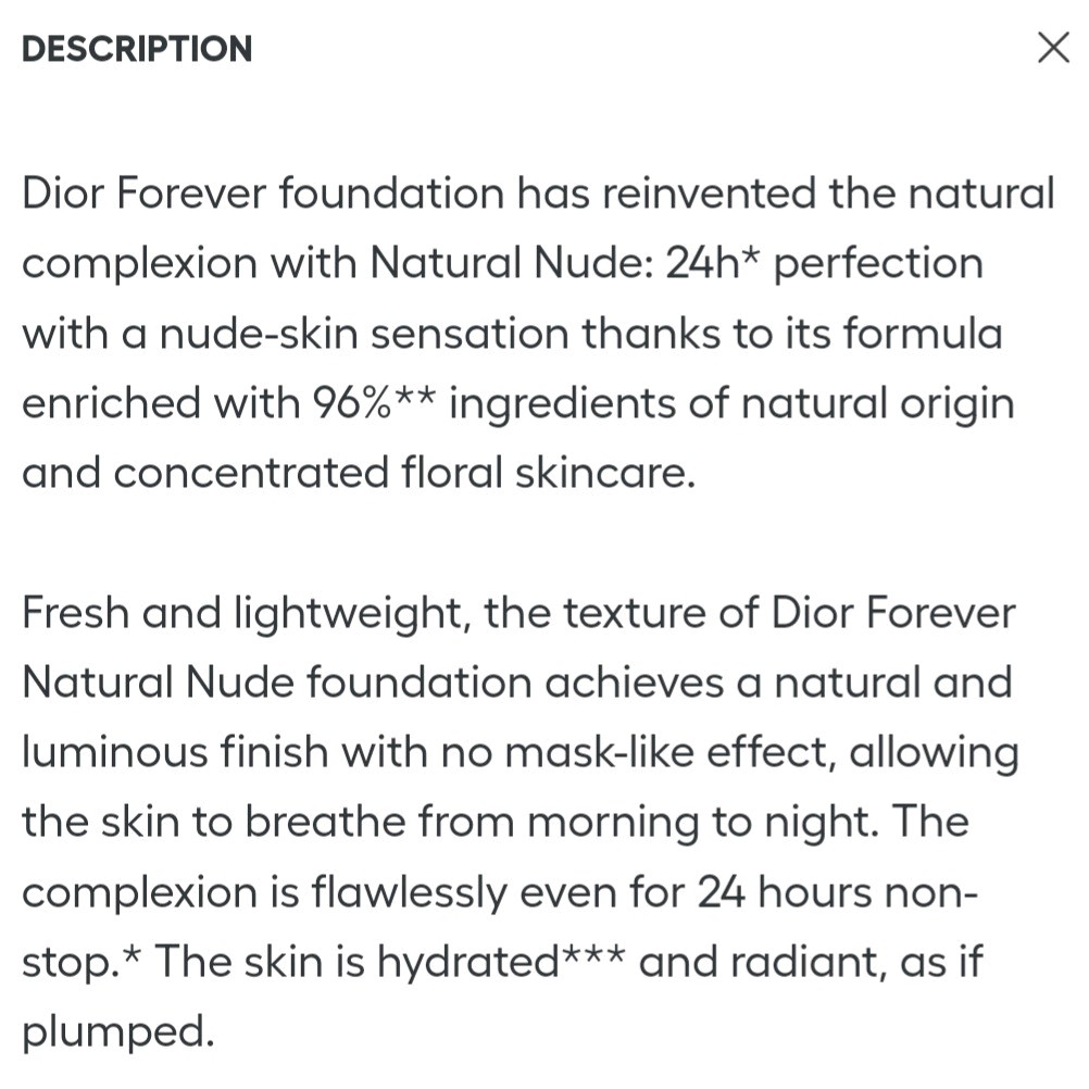 ⭐️NEW⭐️ Dior Forever – Natural Nude Foundation (Shade 2WO, Warm Olive)